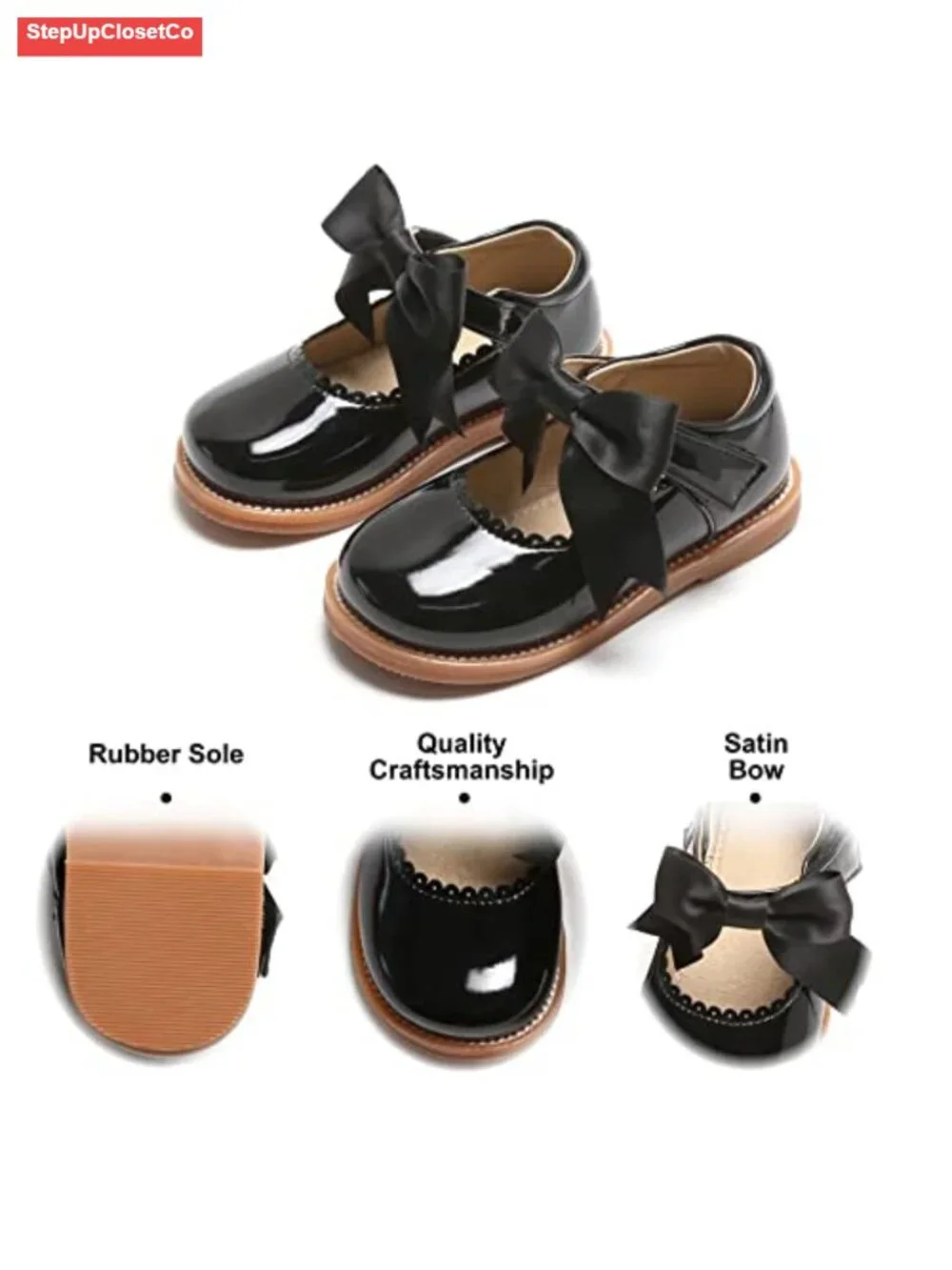 Toddler Girls Mary Jane Dress Shoes Ballet Flats Hook and Loop